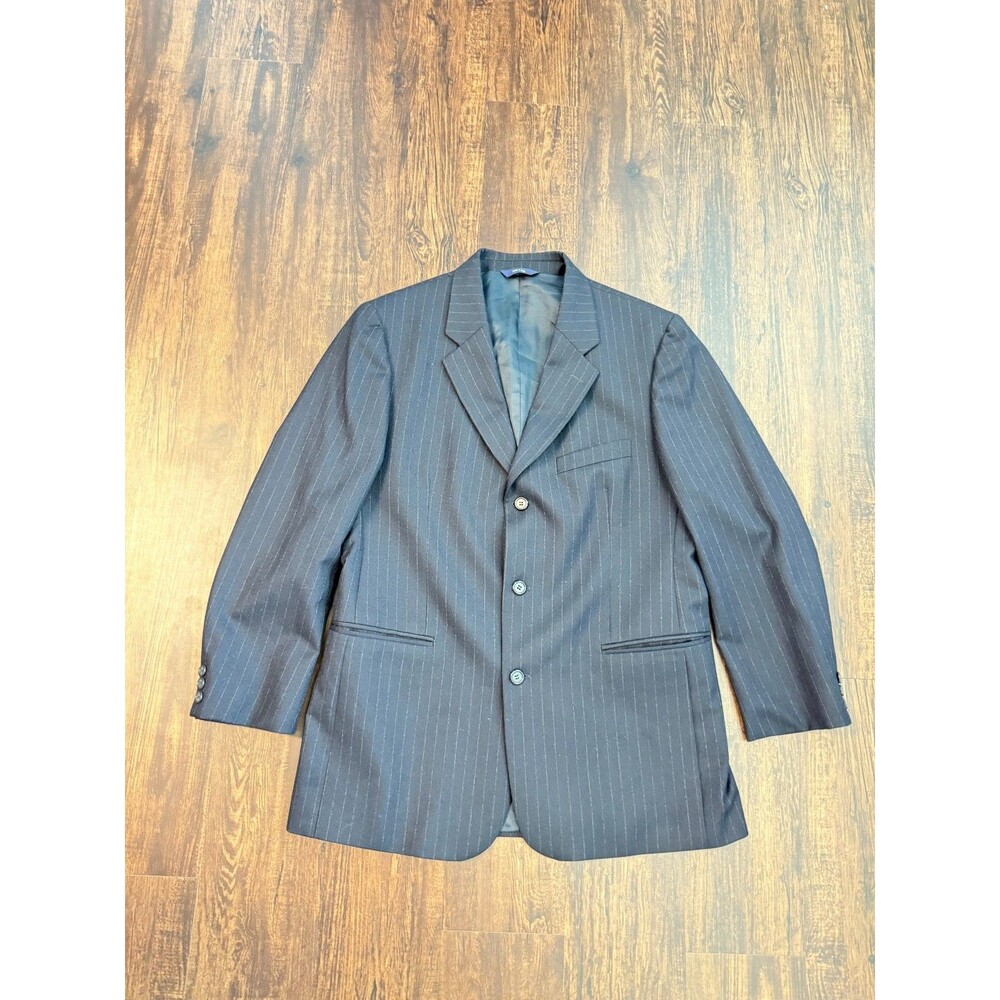 J.Crew Blazer Mens 42R Blue Pinstripe Ludlow Wool 3 Button Sport Coat Italy made